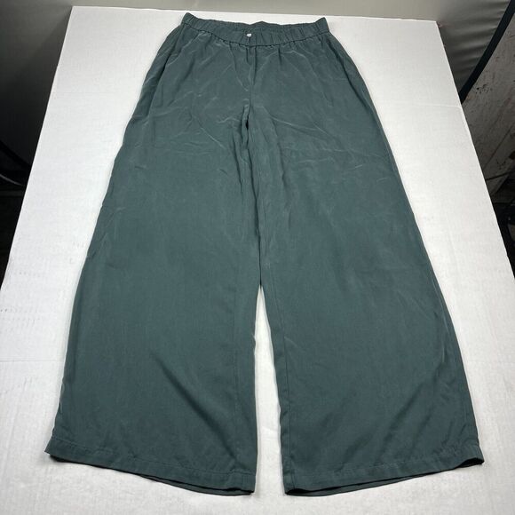 LOGO Lori Goldstein Womens Wide Leg Pull On Green Lounge Relaxed Fit SMALL - Picture 1 of 12